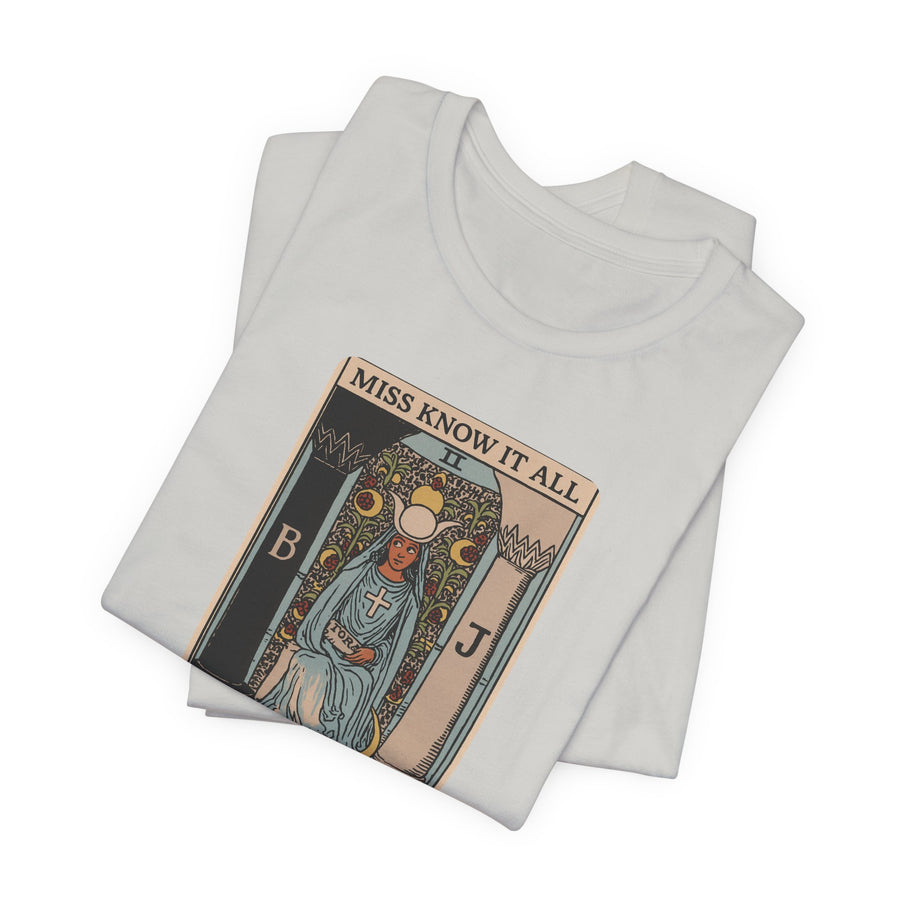 The High Priestess Miss Know It All Graphic T Shirt Tarot Mystical Intuitive