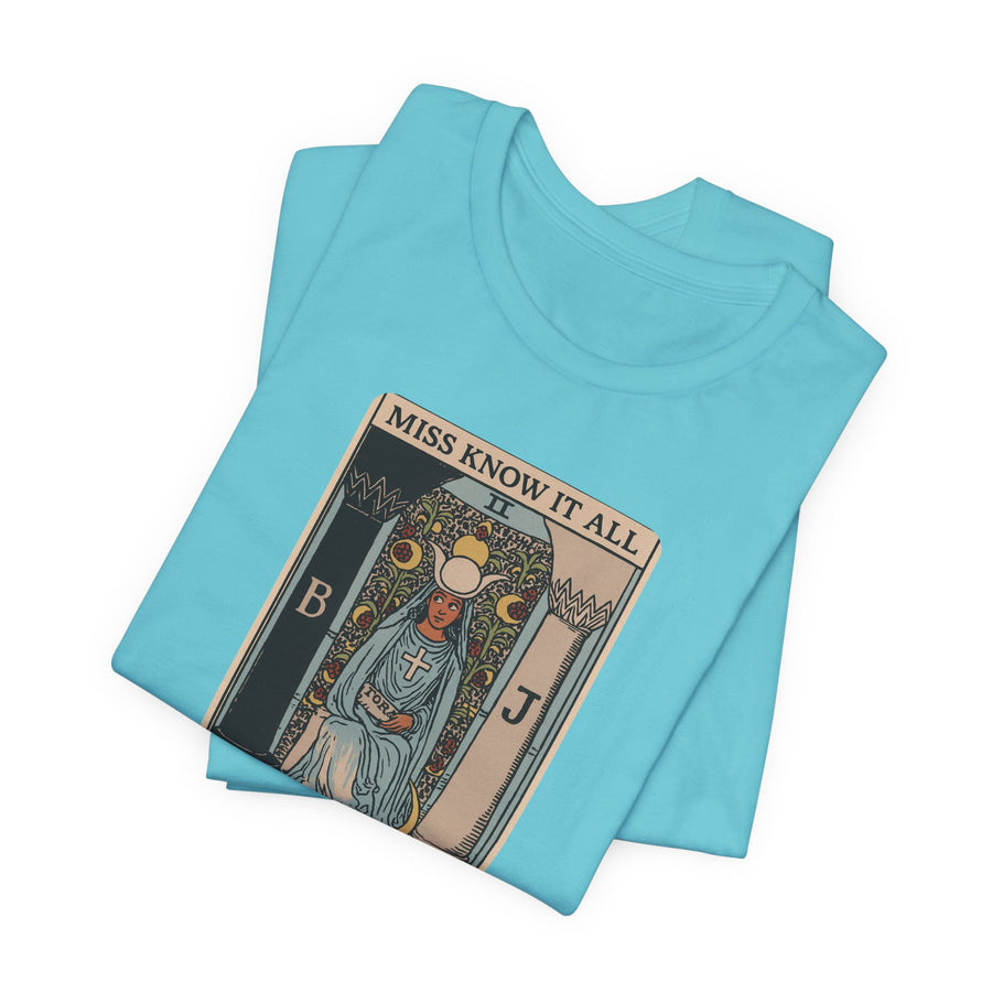 The High Priestess Miss Know It All Graphic T Shirt Tarot Mystical Intuitive