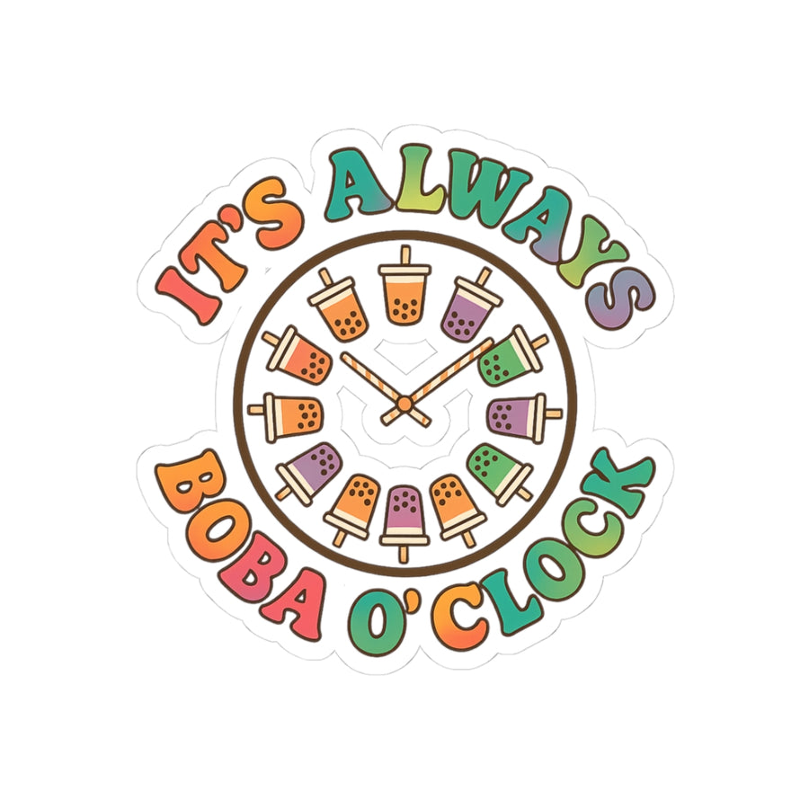 Boba O'Clock Kiss-Cut Sticker — 