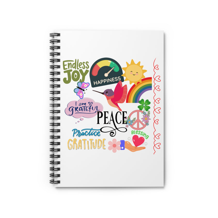Gratitude & Peace Spiral Notebook — Ruled Journal with Positive Vibes