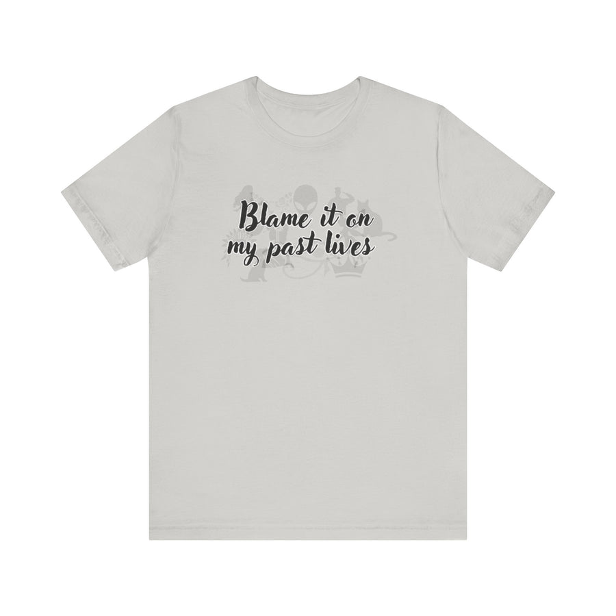 Blame It On My Past Lives Comic Spiritual Tee Shirt