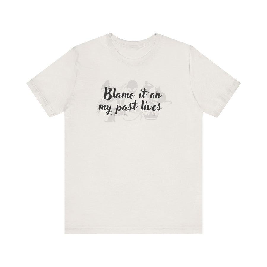Blame It On My Past Lives Comic Spiritual Tee Shirt