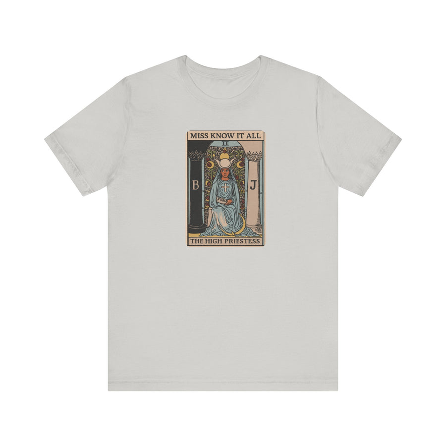 The High Priestess Miss Know It All Graphic T Shirt Tarot Mystical Intuitive