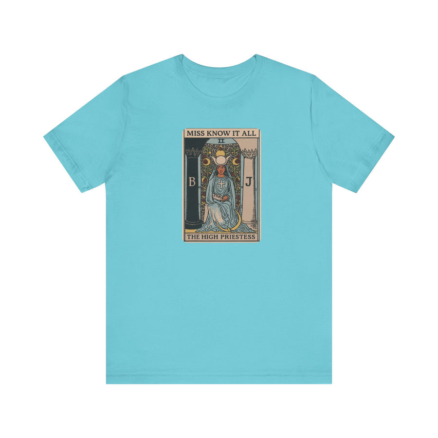 The High Priestess Miss Know It All Graphic T Shirt Tarot Mystical Intuitive