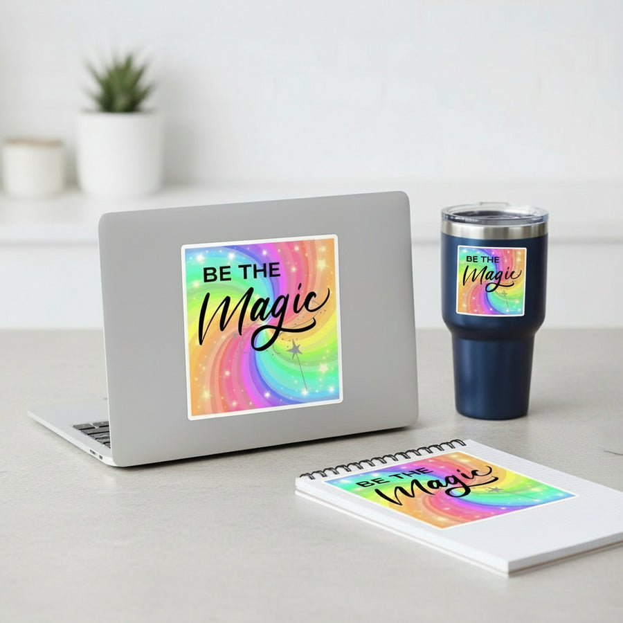 Be The Magic Rainbow Sticker — Inspirational Sticker
