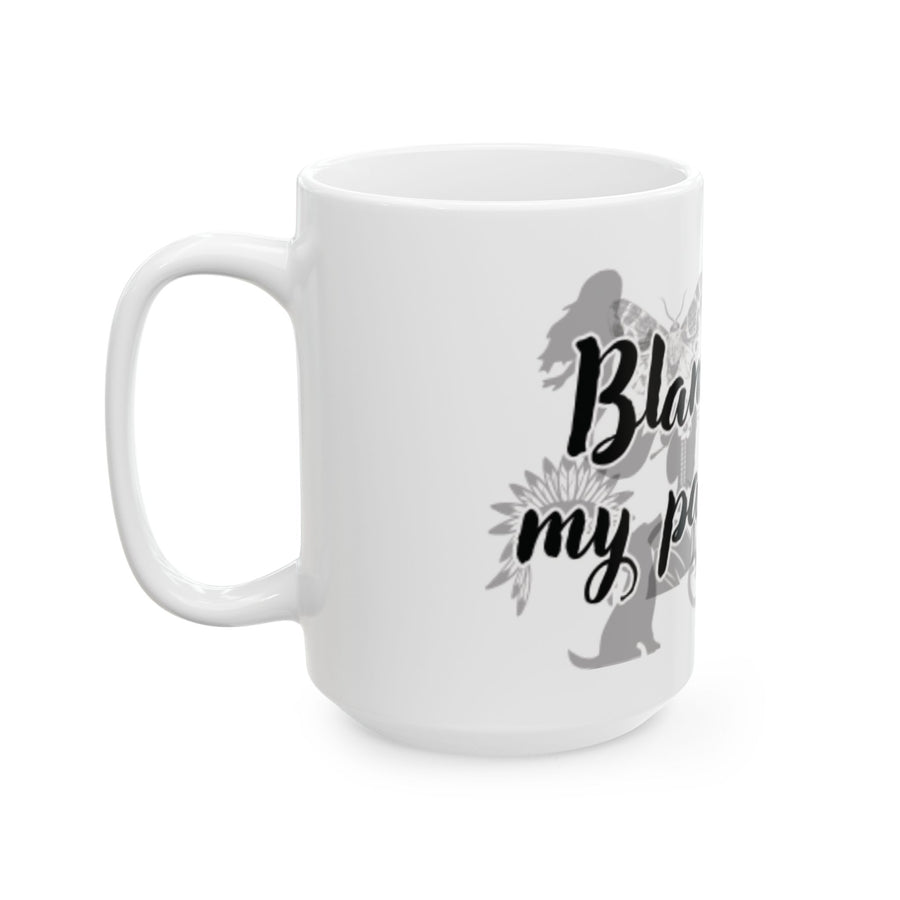 “Blame It On My Past Lives” Ceramic Mug Mystical Alien Tarot Design (11oz, 15oz)