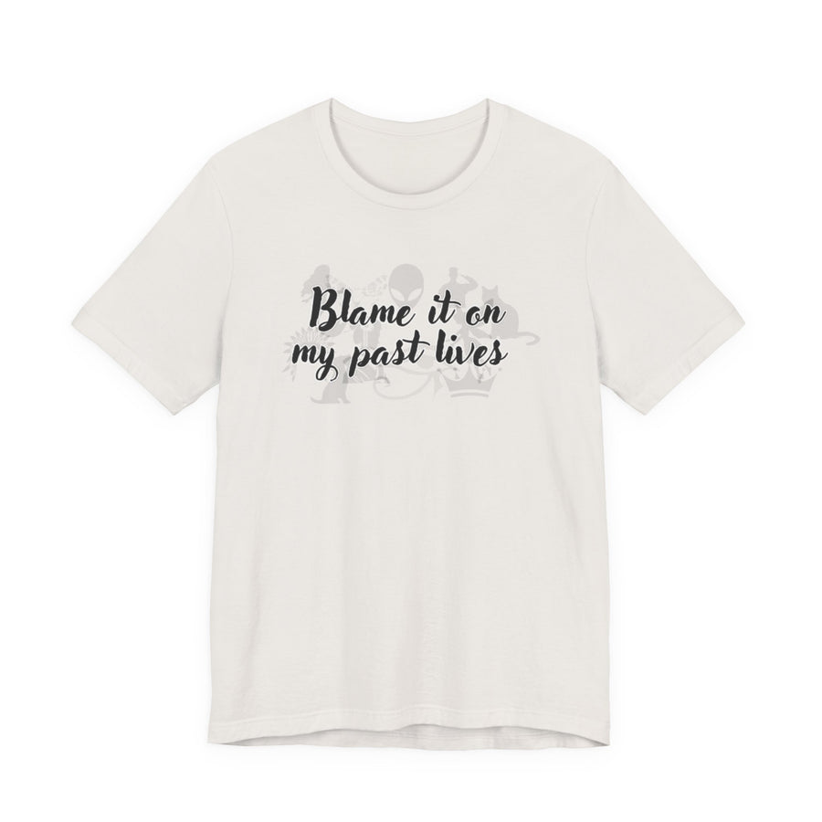 Blame It On My Past Lives Comic Spiritual Tee Shirt