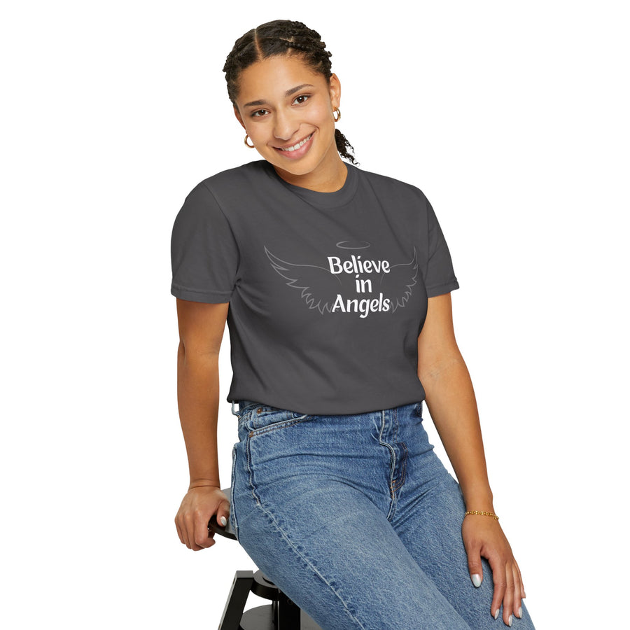 Believe in Angels T-Shirt — Wing Graphic Spiritual Tee