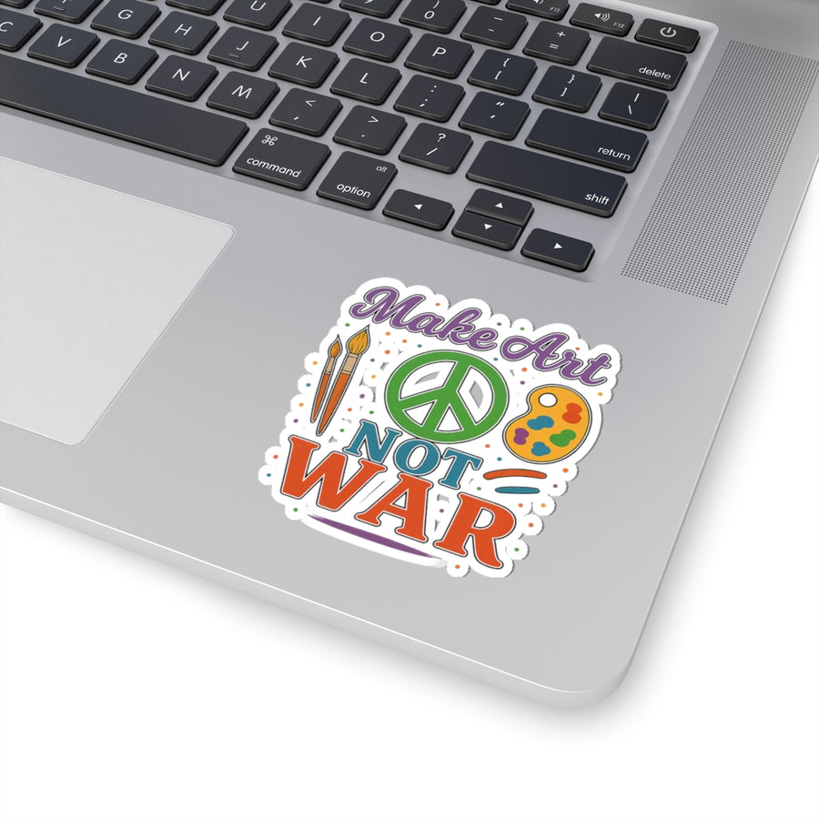Make Art Not War Sticker Laptop Water Container Artist Crafter Gift