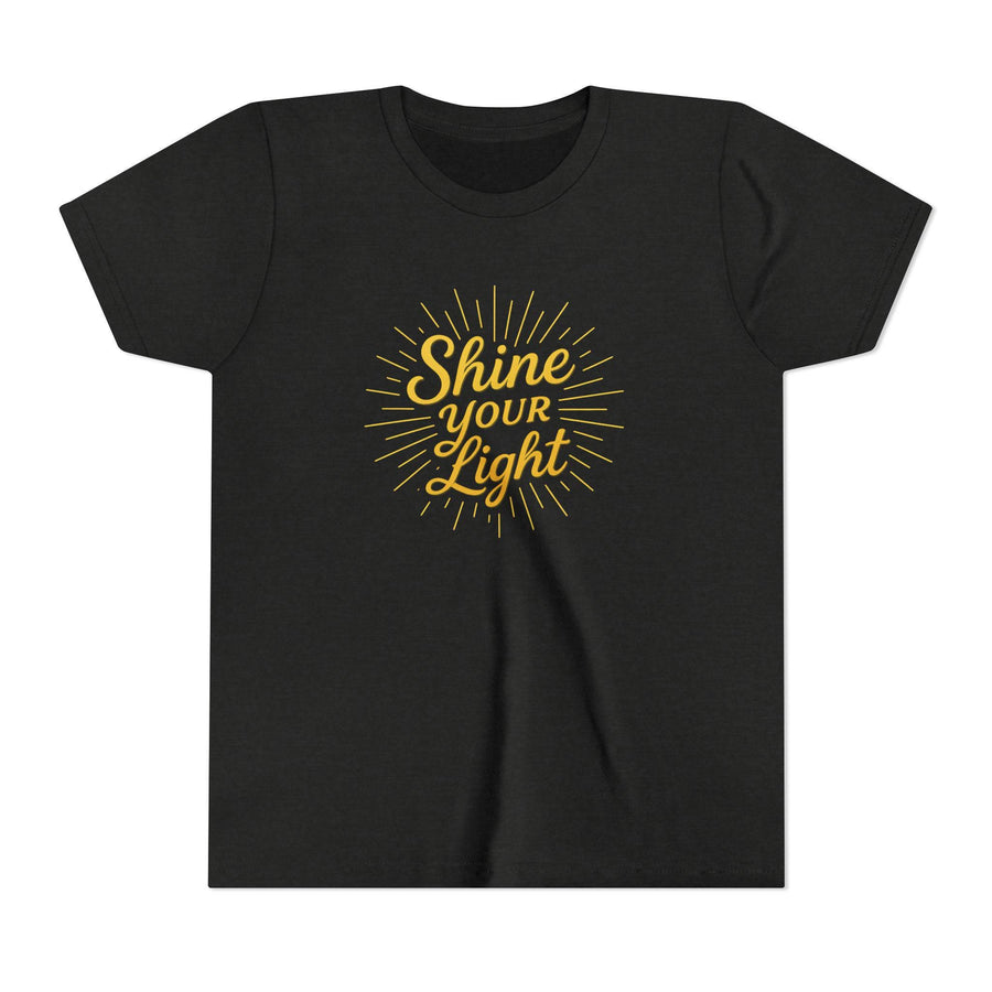 Shine Your Light Youth Tee, Inspirational Short Sleeve Kids Shirt