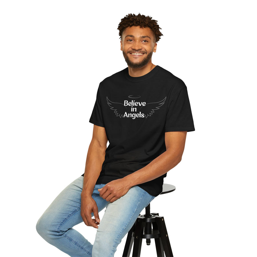 Believe in Angels T-Shirt — Wing Graphic Spiritual Tee