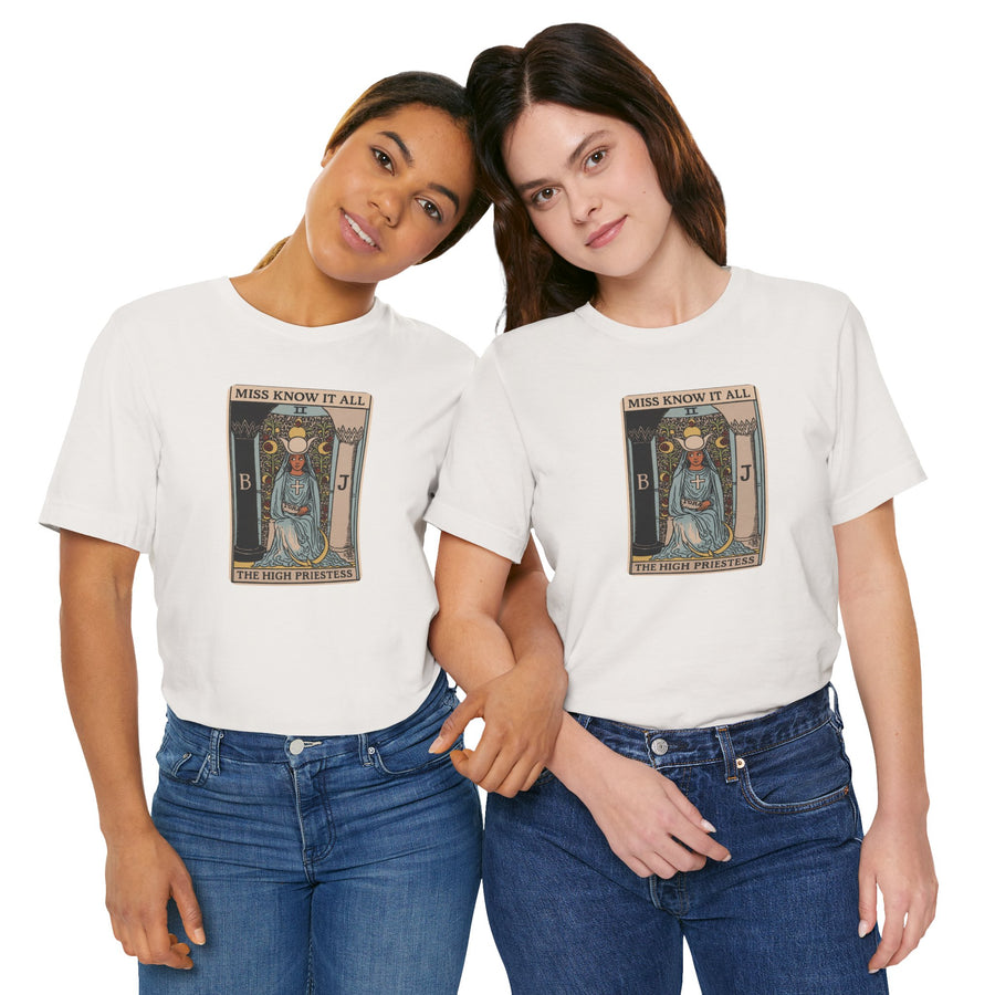 The High Priestess Miss Know It All Graphic T Shirt Tarot Mystical Intuitive