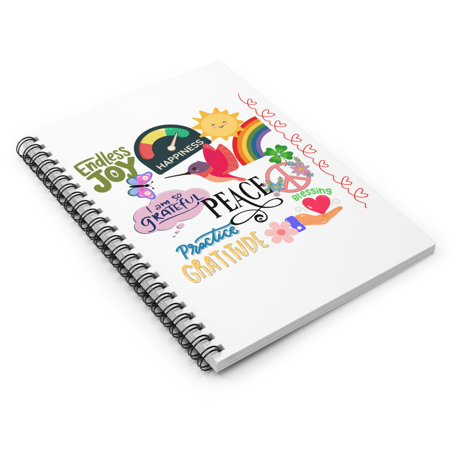 Gratitude & Peace Spiral Notebook — Ruled Journal with Positive Vibes
