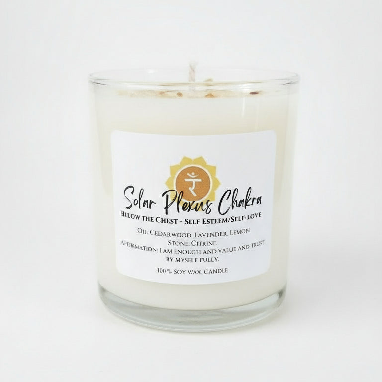 Solar Plexus Chakra - Cedarwood Lavender Lemon Soy Wax Candle