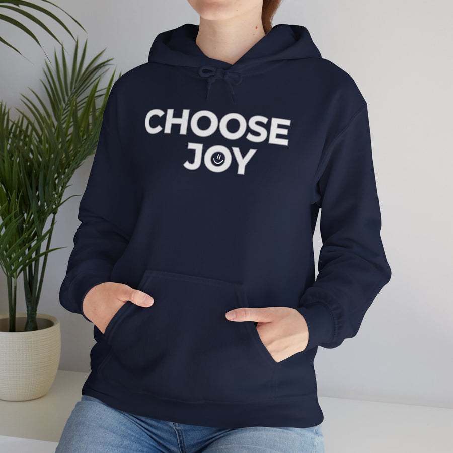 Choose Joy Hoodie — Minimal Smiley Graphic Pullover