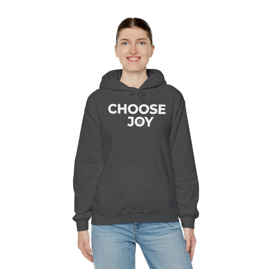 Choose Joy Hoodie — Minimal Smiley Graphic Pullover