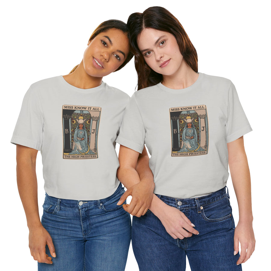 The High Priestess Miss Know It All Graphic T Shirt Tarot Mystical Intuitive