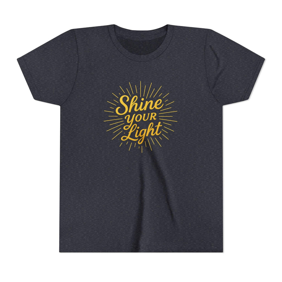 Shine Your Light Youth Tee, Inspirational Short Sleeve Kids Shirt