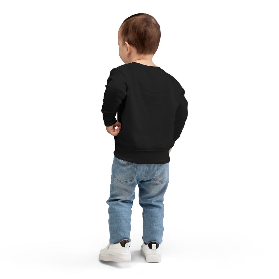 Merry and Bright Moon Toddler Sweatshirt | Christmas Lights Holiday