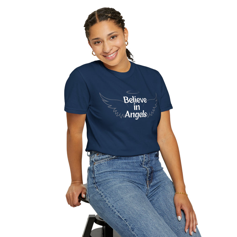 Believe in Angels T-Shirt — Wing Graphic Spiritual Tee