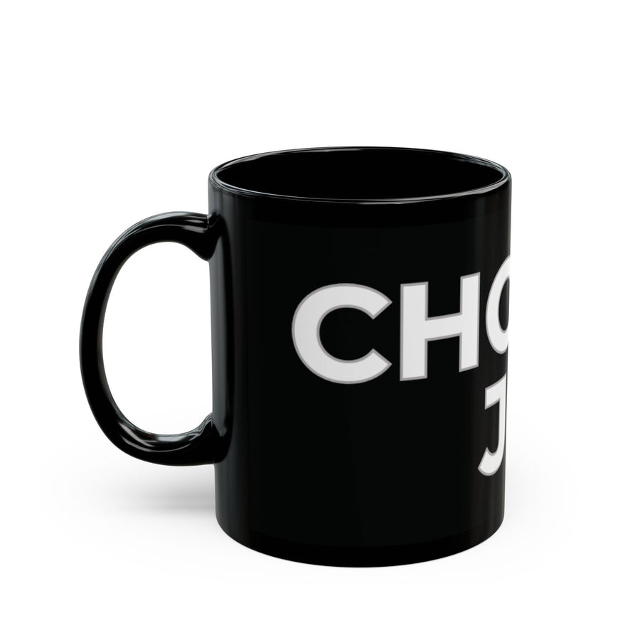 Choose Joy Black Coffee Mug — 11oz/15oz Inspirational Smile Design