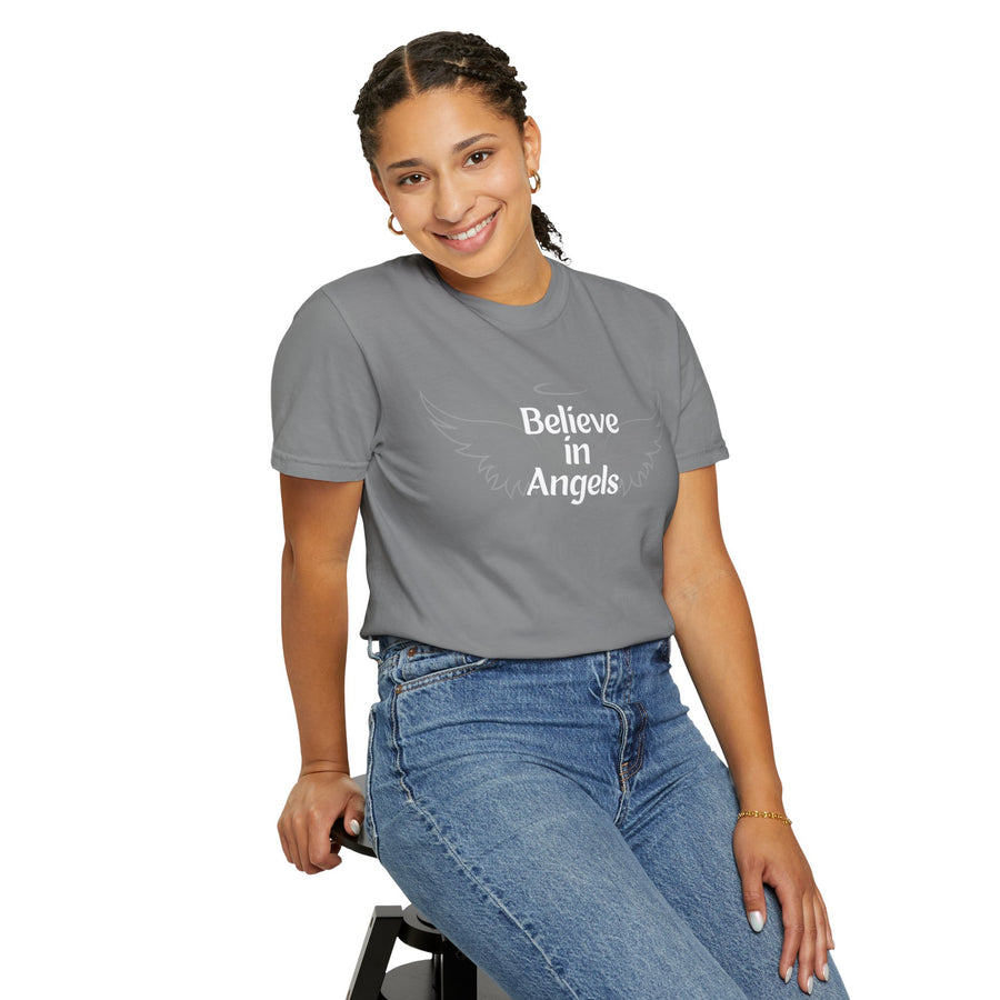 Believe in Angels T-Shirt — Wing Graphic Spiritual Tee