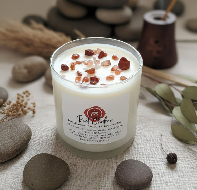 Root Chakra - Cedarwood Sandalwood and Ylang Ylang Soy Wax Candle