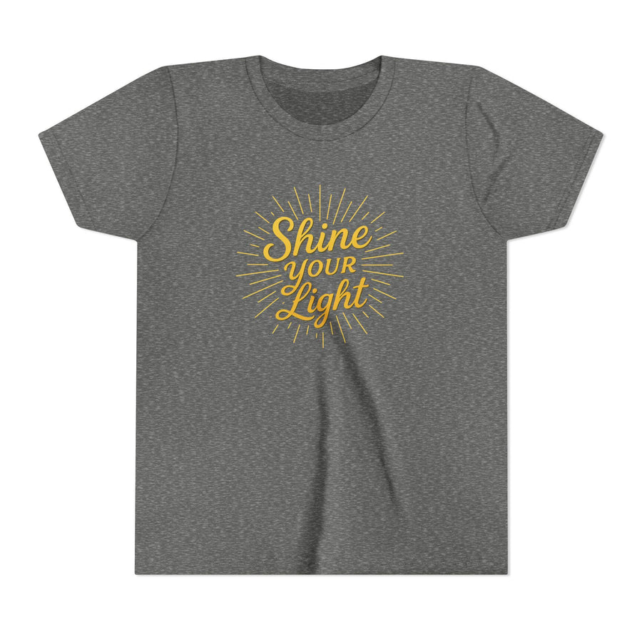 Shine Your Light Youth Tee, Inspirational Short Sleeve Kids Shirt